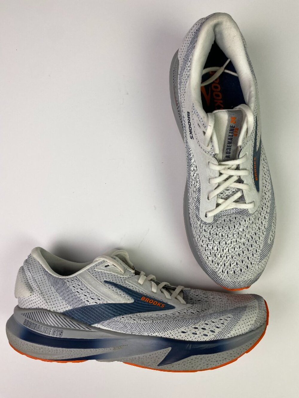 Brooks Adrenaline GTS 24 Running Shoes Mens 12D White Peacock Alloy Sneakers